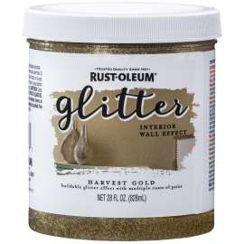 Specialty 360218 Wall Paint, Textured Glitter, Harvest Gold, 28 fl-oz Can