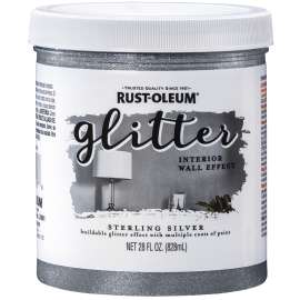 Specialty 360219 Wall Paint, Textured Glitter, Sterling Silver, 28 fl-oz Can