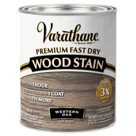 VARATHANE 370719 Premium Fast Dry Stain, Western Oak, Liquid, 1 qt