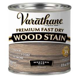 VARATHANE 370870 Premium Fast Dry Stain, Western Oak, Liquid, 0.5 pt