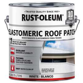 RUST-OLEUM 301898 Elastomeric Roof Patch, White, Liquid, 0.9 gal