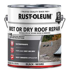 RUST-OLEUM 301899 Cement Roof Repair, Black, Liquid, 1 gal