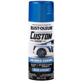RUST-OLEUM AUTOMOTIVE 340457 Premium Custom Paint, Chrome, Blue, 10 oz, Aerosol Can