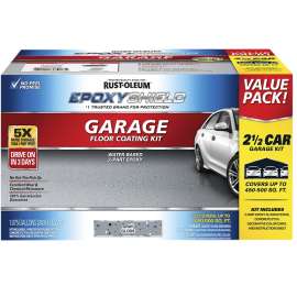 RUST-OLEUM EPOXYSHIELD 251870 Garage Floor Coating Kit, High-Gloss, Gray, 2 gal