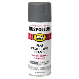 Stops Rust 366346 Protective Enamel Paint, Flat, Smoke Gray, 12 oz, Aerosol Can