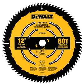 DeWALT DWA11280 Circular Saw Blade, 12 in Dia, 1 in Arbor, 80-Teeth, Carbide Cutting Edge