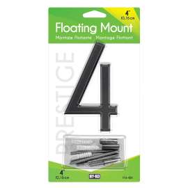 HY-KO FM-4BK-4 House Number, Character: 4, 4 in H Character, Black Character
