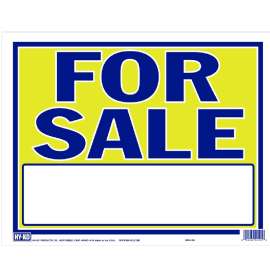 HY-KO SPN-100 Large Neon Sign, FOR SALE, Blue Legend, Yellow Background, Plastic, 18-1/2 in H x 14-1/2 in W Dimensions
