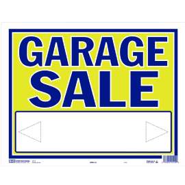 HY-KO SPN-110 Large Neon Sign, GARAGE SALE, Blue Legend, Yellow Background, Plastic