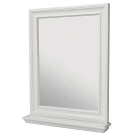 CRAFT + MAIN Cherie Series CHWM2430 Framed Mirror, Rectangular, 24 in W, 30 in H, Wood Frame, White Frame, Wall Mounting