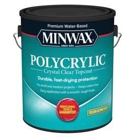 Minwax Polycrylic 111110000 Protective Finish, Ultra-Flat, Liquid, Clear, 1 gal