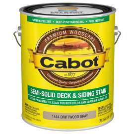 Cabot 140.0001444.007 Deck and Siding Stain, Natural Flat, Driftwood Gray, Liquid, 1 gal