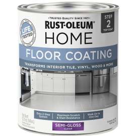 RUST-OLEUM HOME 358870 Floor Top Coat, Semi-Gloss, Clear, 1 qt