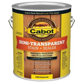 Cabot 140.0000380.007 Deck and Siding Stain, Redwood, Liquid, 1 gal