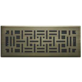 Imperial RG3451 Art and Craft Floor Register, 12 in L, 4 in W, Polystyrene/Steel, Vintage Brass