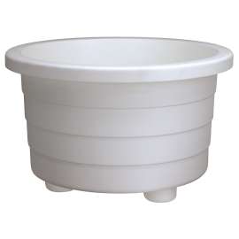 DCN Futura 4018-09 Planter with Drainage Plug, 18 in Dia, Round, Classic, Euro Design, Plastic, White