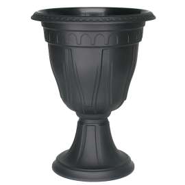 DCN Azura 1420-36 Planter, 15-1/4 in Dia, Thermoplastic, Black