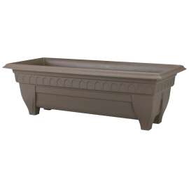 DCN Azura 1427-14 Planter, 11 in W, 27 in D, Classic, Embossed Design, Resin, Cappuccino, Textured