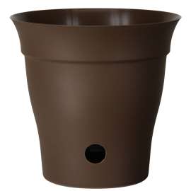 DCN Contempra 4706-22 Planter, 6 in Dia, Round, Sleek Design, Plastic, Chocolate