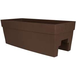 DCN Harmony 3527-11 Railing Planter, 27 in W, 11-3/4 in D, Rectangular, Thermoplastic, Brown