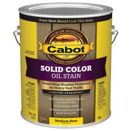 Cabot 140.0001608.007 Decking Stain, Opaque, Medium Base, Liquid, 1 gal