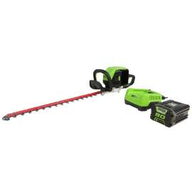 Greenworks 2212202CO Hedge Trimmer, Battery Included, 2.5 Ah, 80 V, 3/4 in Cutting Capacity, 24 in Blade