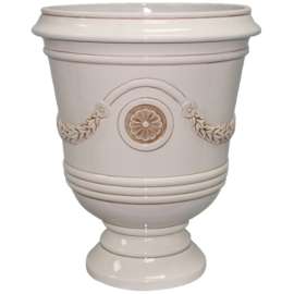 Southern Patio CMX-047032 Porter Urn, 15-1/2 in W, 15-1/2 in D, Ceramic/Resin Composite, Ivory, Gloss