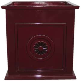 Southern Patio Colony CMX-046998 Planter, 16 in W, 16 in D, Square, Ceramic, Oxblood, Gloss