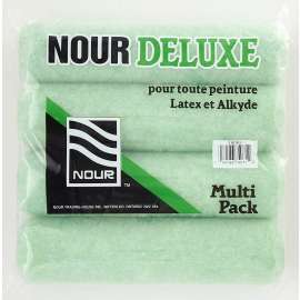 NOUR Deluxe Z 9C10-4 Multi-Pack Roller Cover Refill, 3/8 in Thick Nap, 9-1/2 in L, Polyester Fabric Cover