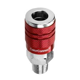 ColorConnex A73420D-X Air Coupler, 1/4 in, MNPT, Aluminum/Steel, Zinc