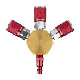 Legacy A84444-D Flat Hex Manifold, 1/4 in, MNPT x FNPT, Aluminum/Brass/Steel, Zinc
