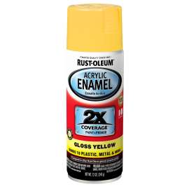RUST-OLEUM AUTOMOTIVE 316890 Acrylic Enamel, Gloss, Yellow, 12 oz, Can
