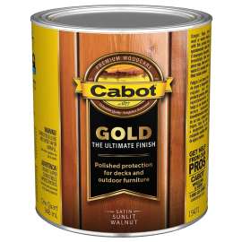 Cabot 140.0019471.005 Wood Stain, Gold, Sun Lit Walnut, Liquid, 1 qt
