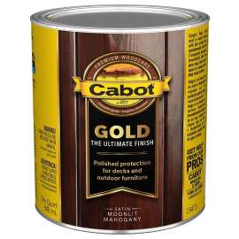 Cabot 140.0019473.005 Gold Finish Stain, Satin, Moonlit Mahogany, Liquid, 1 qt, Can