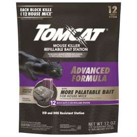 Tomcat 0372905 Mouse Killer Refillable Bait Station, 12 Mice Bait, Purple/Violet