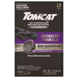 Tomcat 0372705 Rat and Mouse Killer Refillable Bait Station, 3 Rats Bait, Purple/Violet