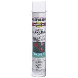 Professional 350997 Quarter Mile Distance Spray Mega Marking Paint, Flat to Semi-Gloss, White, 26 oz, Can