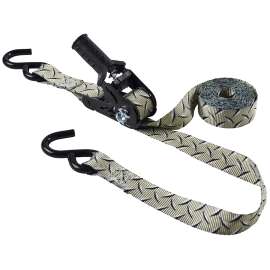 KEEPER 47383 Tie-Down Strap, 1 in W, 12 ft L, Gray, 500 lb Working Load, S-Hook End