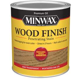Minwax Wood Finish 700474444 Wood Stain, Weathered Oak, Liquid, 1 qt, Can