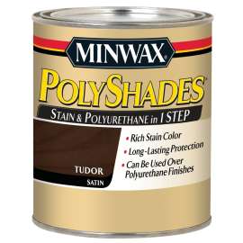 Minwax PolyShades 61360444 Wood Stain and Polyurethane, Satin, Tudor, Liquid, 1 qt, Can
