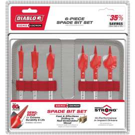 Diablo Demo Demon DSPD4920-S6 Spade Bit Set, 6-Piece, HSS