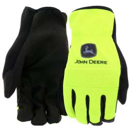 John Deere JD86018-XL High-Dexterity Work Gloves, Men's, XL, Reinforced Thumb, Shirred Cuff, Spandex/Synthetic Leather