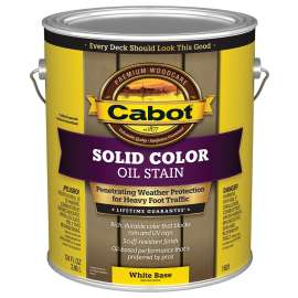 Cabot 140.0001601.007 Decking Stain, Opaque, White, Liquid, 1 gal