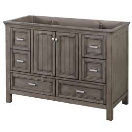 Foremost Brantley Series BAGV4822D Vanity, Wood, Distressed Gray, 2-Cabinet Door, 6-Drawer