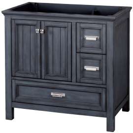 Foremost Brantley Series BABV3622D Vanity, Wood, Harbor Blue, 2-Cabinet Door, 3-Drawer