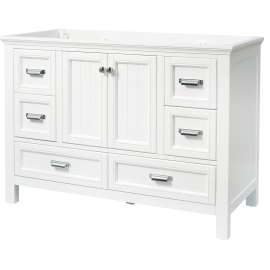 Foremost Brantley Series BAWV4822D Bathroom Vanity, 48 in W Cabinet, 21-1/2 in D Cabinet, 34 in H Cabinet, Wood, White