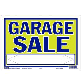 HY-KO 22404 Neon Sign, GARAGE SALE, Blue Legend, Yellow Background, Plastic, 9 in H x 13 in W Dimensions