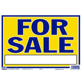 HY-KO 22405 Neon Sign, FOR SALE, Blue Legend, Yellow Background, Plastic, 9 in H x 13 in W Dimensions