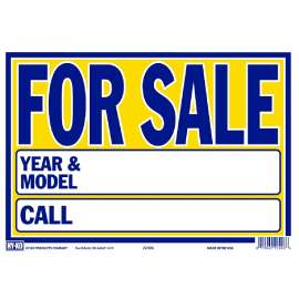 HY-KO 22406 Neon Sign, FOR SALE, Blue Legend, Yellow Background, Plastic, 9 in H x 13 in W Dimensions