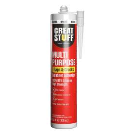 GREAT STUFF 99ALLP3001 Multi-Purpose Caulk, White, 24 hr Curing, 41 to 104 deg F, 10.1 fl-oz Cartridge
